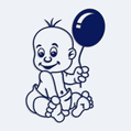 Naklejka na samochd z imieniem dziecka - Dziecko z balonem
