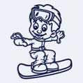 Naklejka na samochd z imieniem dziecka - Snowboardzista