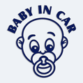 Naklejka na samochd z imieniem dziecka - Baby In Car